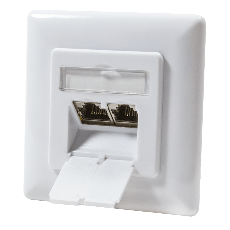 CAT6 UTP / STP flush-mount box, white