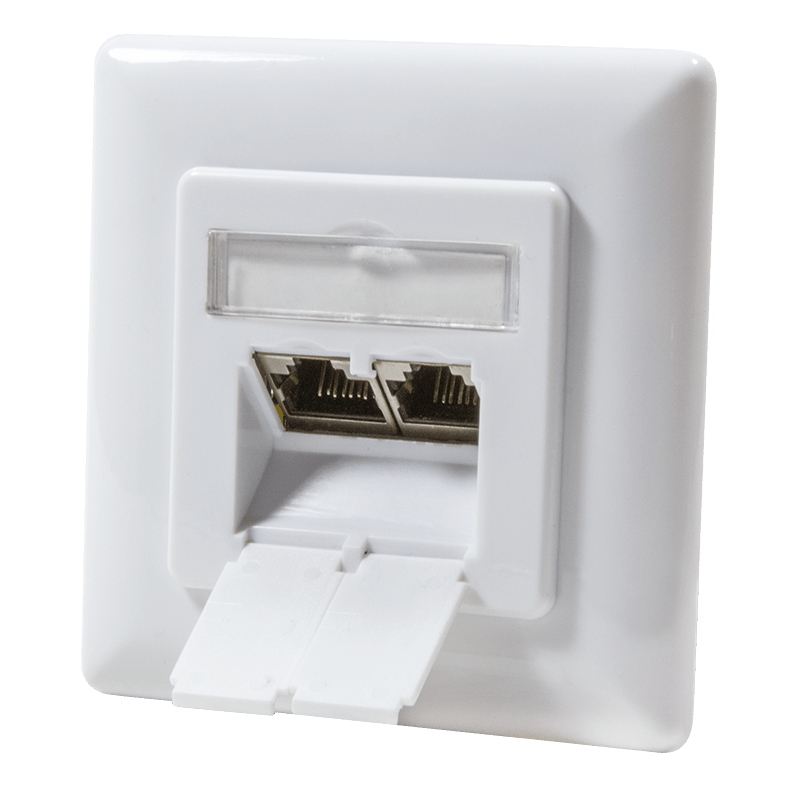 CAT6a UTP / STP flush mounted socket, white