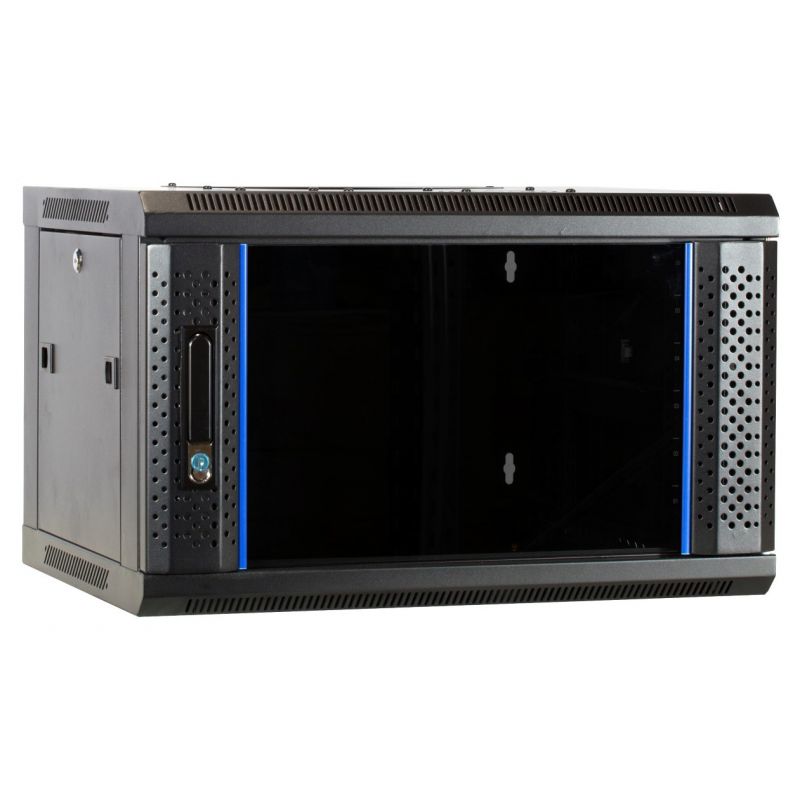 6U wall mount server rack with glass door 600x450x368mm (WxDxH)