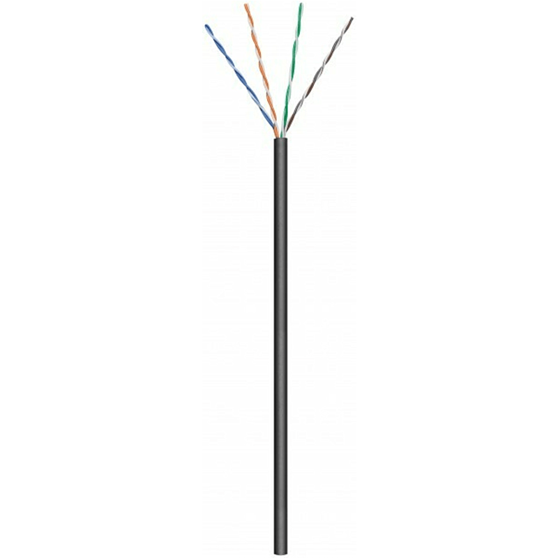 CAT6 U/UTP 100m outdoor cable on a reel stranded black CCA