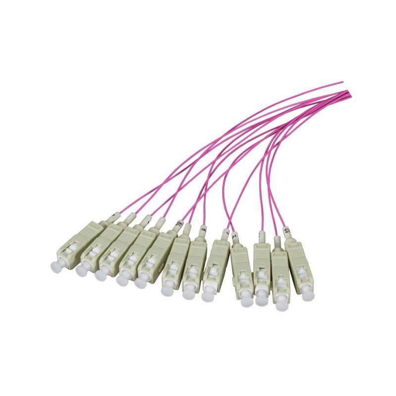 OM4 fibre optic pigtail purple LC - 12 pieces