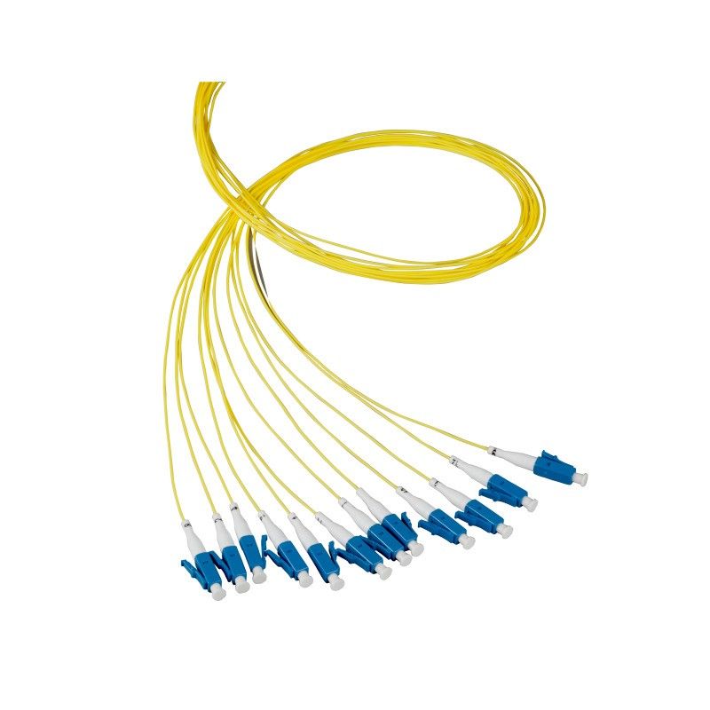 OS2 fibre optic pigtail yellow LC/PC - 12 pieces