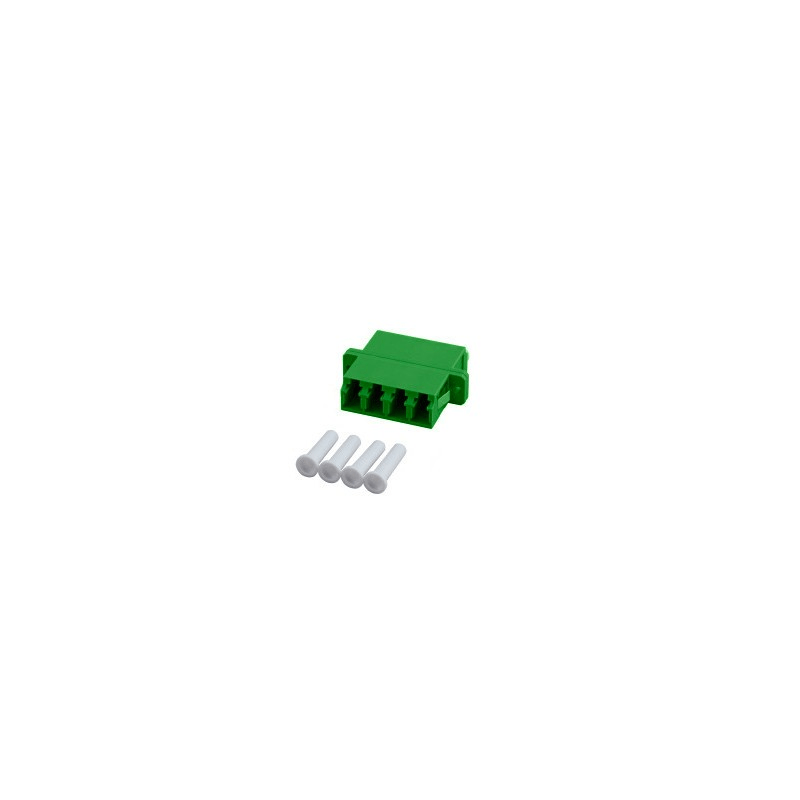 Singlemode coupler 4-way LC-LC quad green