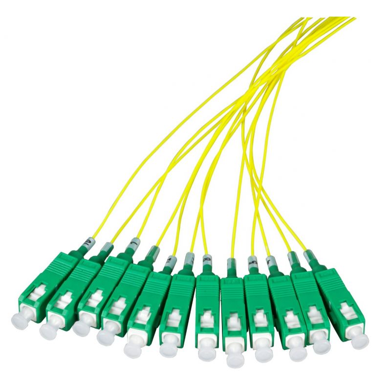 OS2 fibre optic pigtail yellow SC/APC - 12 pieces