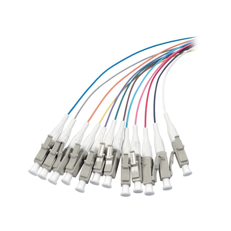 OS2 fibre optic pigtail coloured set LC/PC - 12 pieces