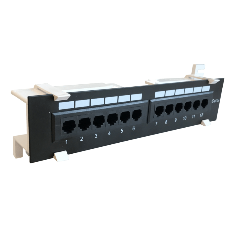 CAT5e UTP wall mount patch panel - 12 ports