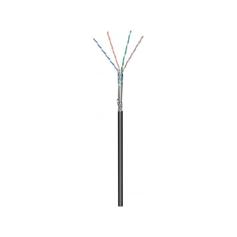 CAT6 S/FTP 100m outdoor cable on a  reel solid black CCA