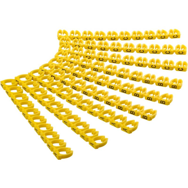 Set cable markings, 90 pcs, 30 of each letter
