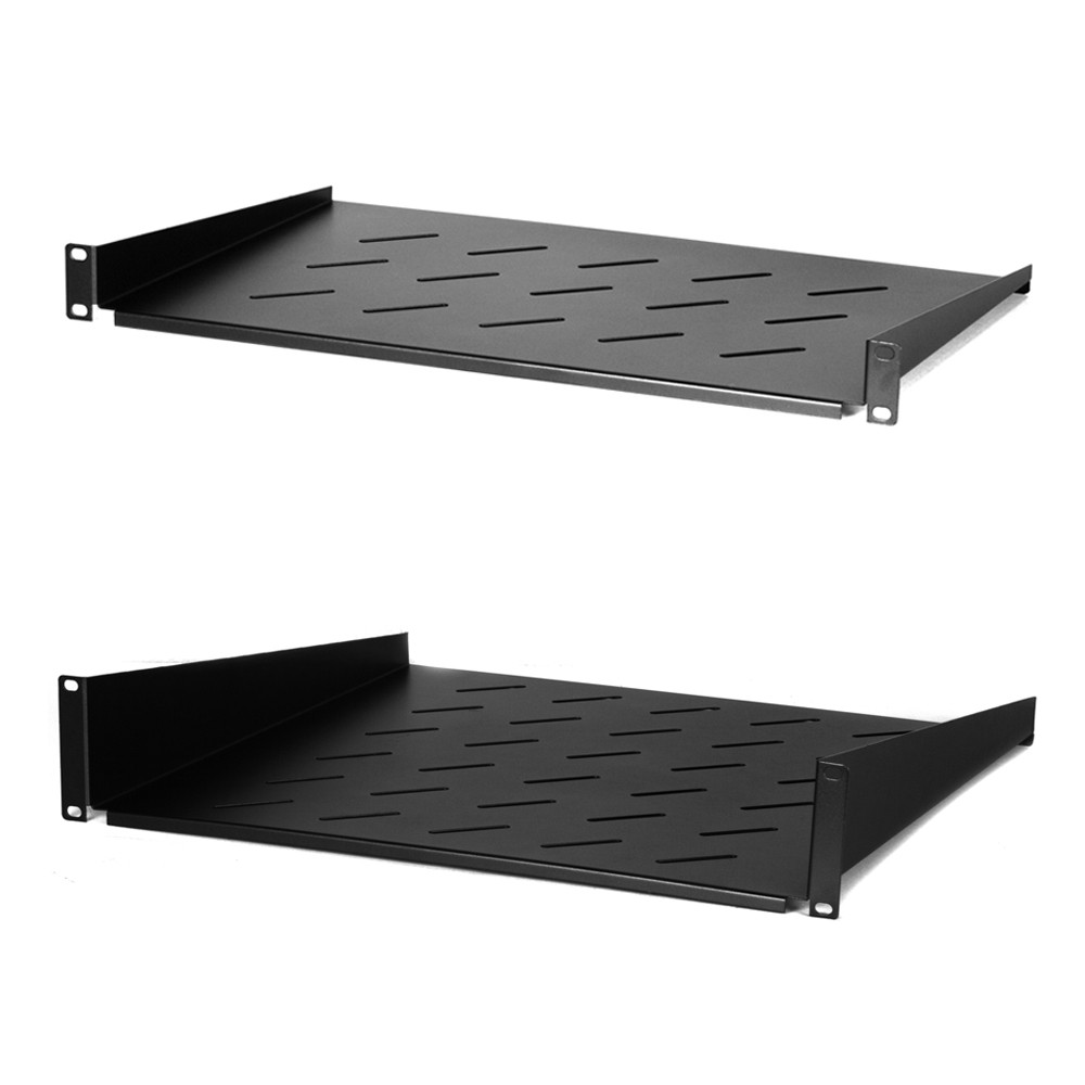 Universal shelves for wall mount server racks
