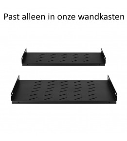 Fixed shelves for wall-mount server cabinets