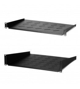 Universal shelves for wall-mount server cabinets